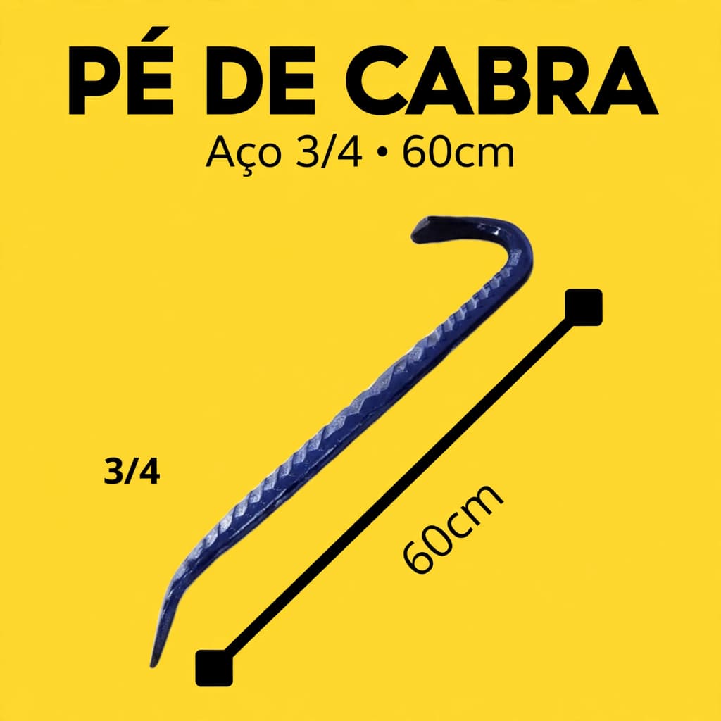 Pe de cabra 3/4  Aço Ferro Reforçado 60cm
