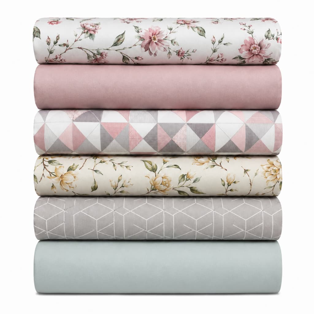 Kit 6 Lençol Casal Toque de Algodão Sem Elástico Avulso Estampado e Liso Sem Fronha