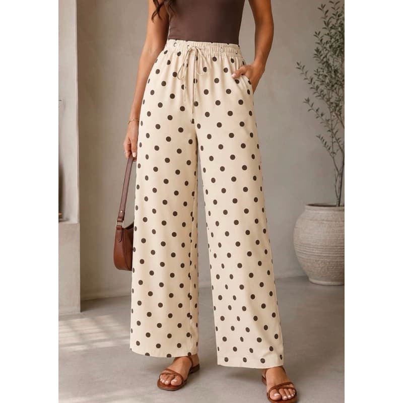 Calça Feminana Tendencia 2026 Modinha Pantalona Moletinho Poá Conforto e Elegância Primavera Verão