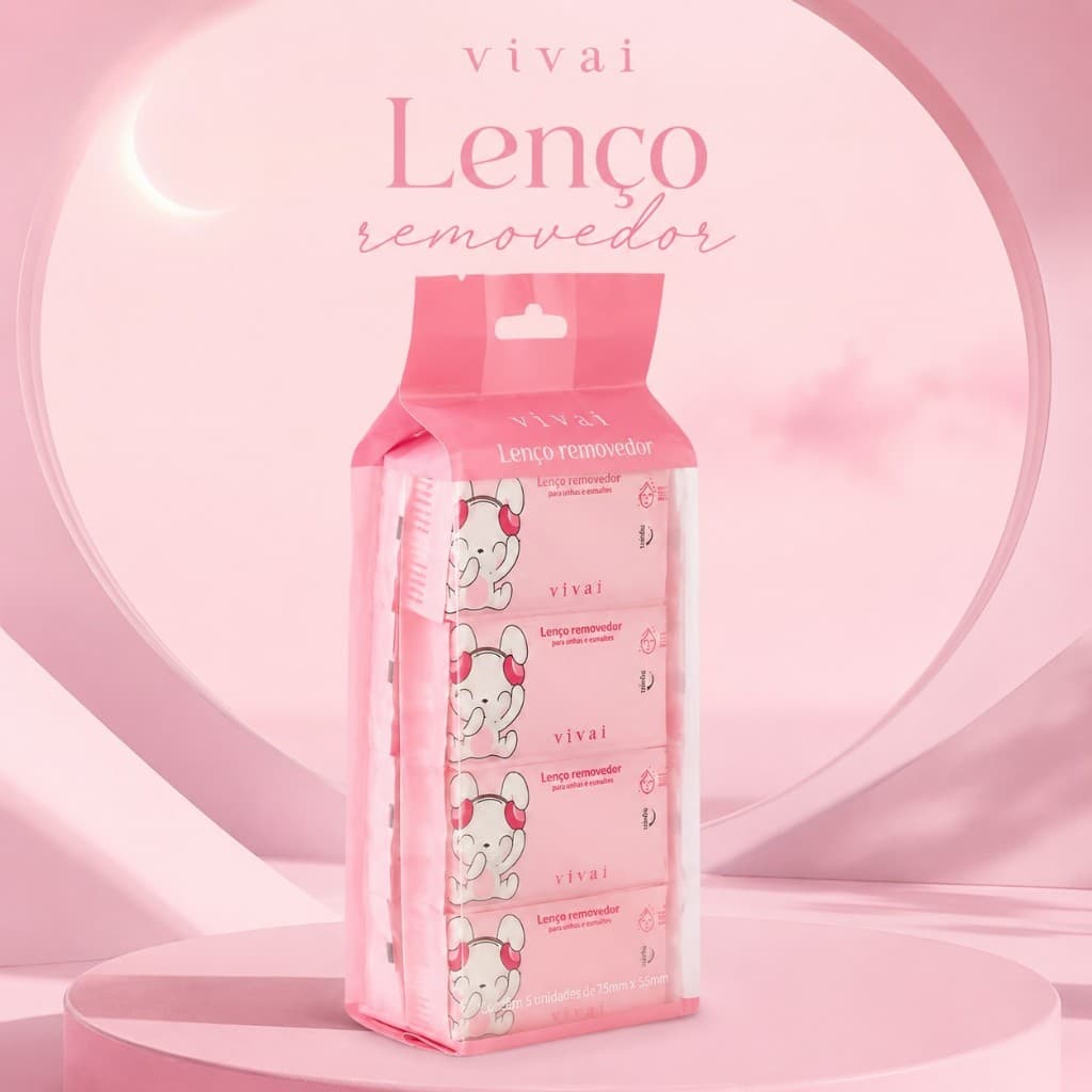 Lenço Demaquilante Vivai Mini 5071 - Removedor de Maquiagem Pocket para Bolsa e Viagem