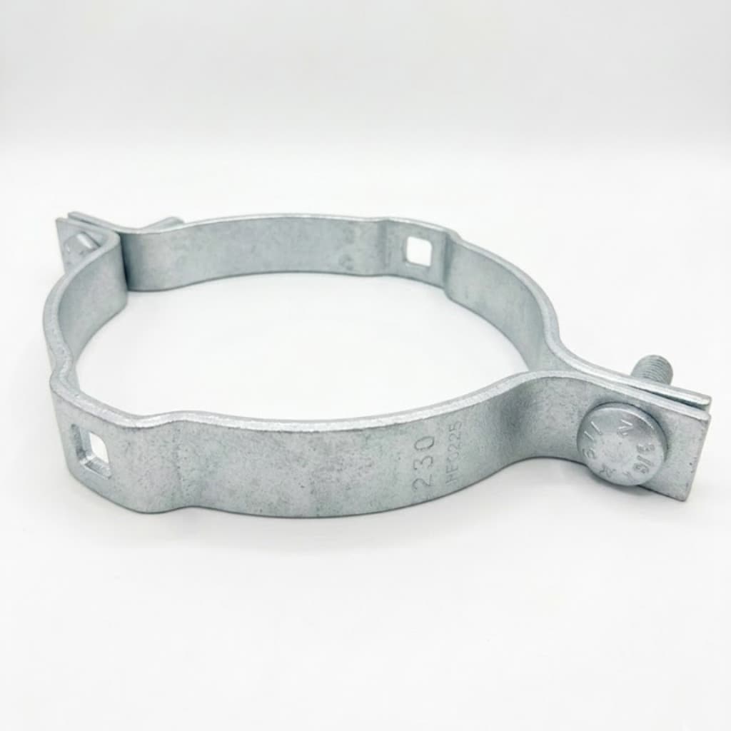 Bipartida Cinta Circular 230mm Abraçadeira P/ Poste Circular Com Parafuso Francês