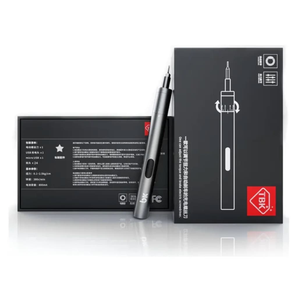 Micro Mini Parafusadeira Elétrica TBK 008 Recarregável 24 Bits USB-C Profissional