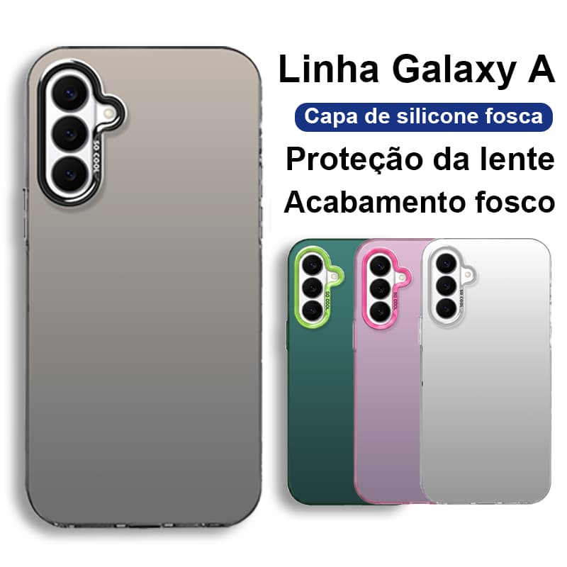 Capinha de silicone fosca anti-impacto para Samsung Galaxy A07 A10 A11 A20 A21s A22 A23 A24 A25 A30 33 34 50 55 56 Core