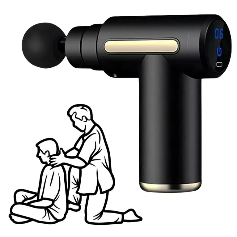 Massageador Muscular Profissional Portátil USB com 4 Cabeças Para Corpo Inteiro
