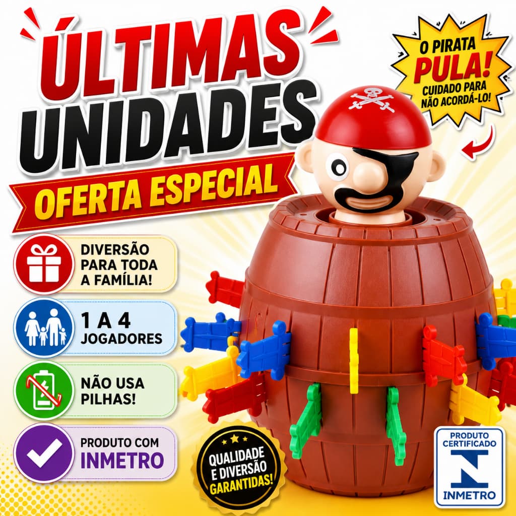Jogo Interativo Pula Pirata Com Espadas Coloridas Divertido Seguro Infantil