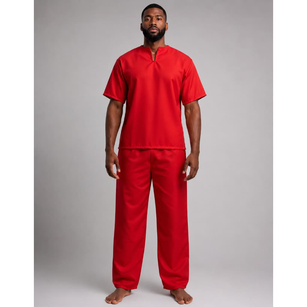 Roupa Umbanda Candomblé Conjunto Masculino Oxford 2 Peças Umbanda E Candomblé Roupa De Ração Premium