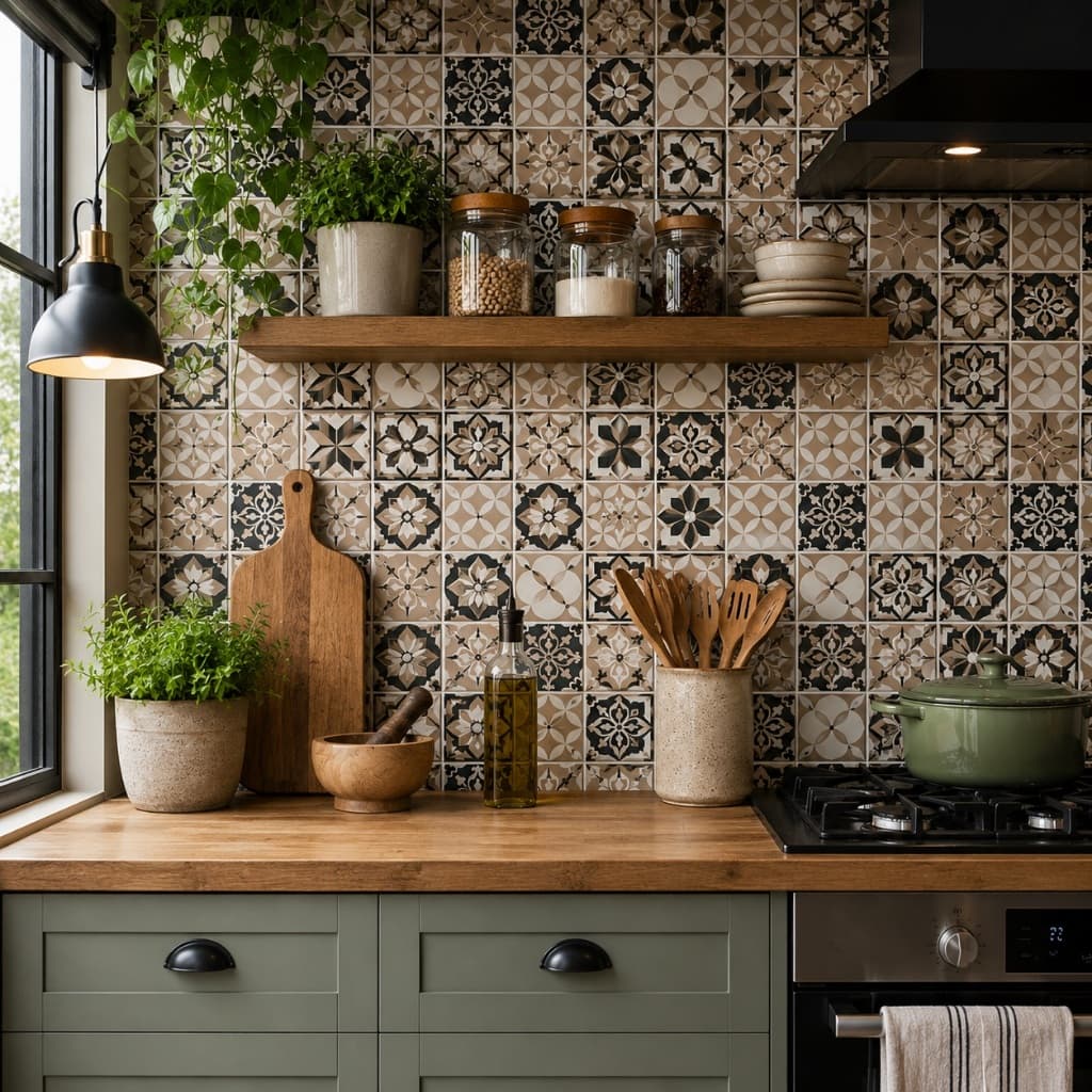 Azulejo Papel De Parede Para Cozinha Português Lavável 5 Metros