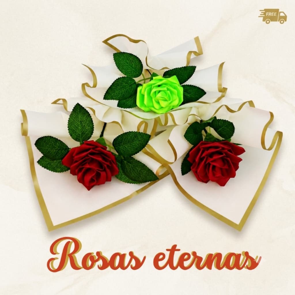 Rosa Eterna em Cetim Artesanal 30cm com Embalagem Luxo | Buquê Pronto para Presentear