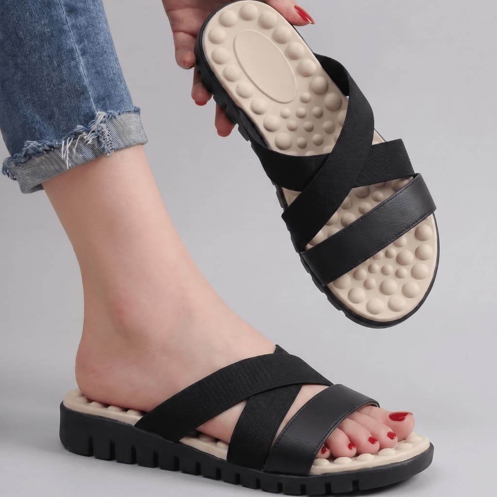 Chinelo Feminino Ortopédico Com Palmilha Massageadora Esporão Fascite Confortável e Antiderrapante