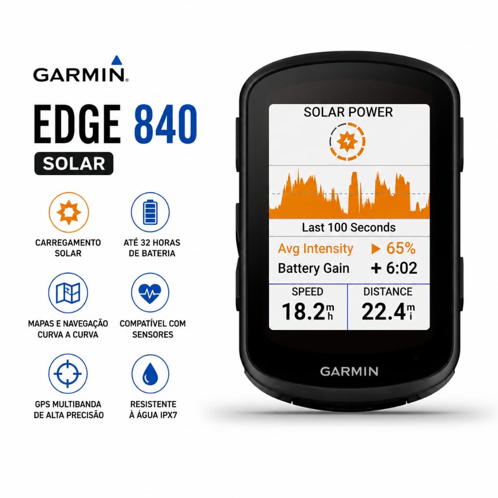 Ciclocomputador Garmin Edge 840 Carregamento Solar Ciclismo Bike Original Lacrado Garantia
