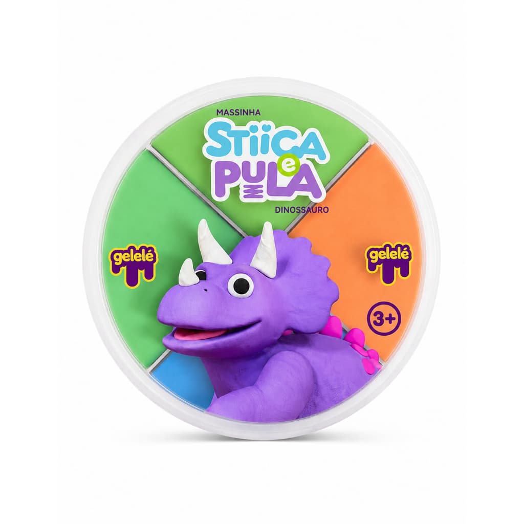 Massa Massinha Para Modelar Criativa Stica E Pula Dino 4cores Gelele