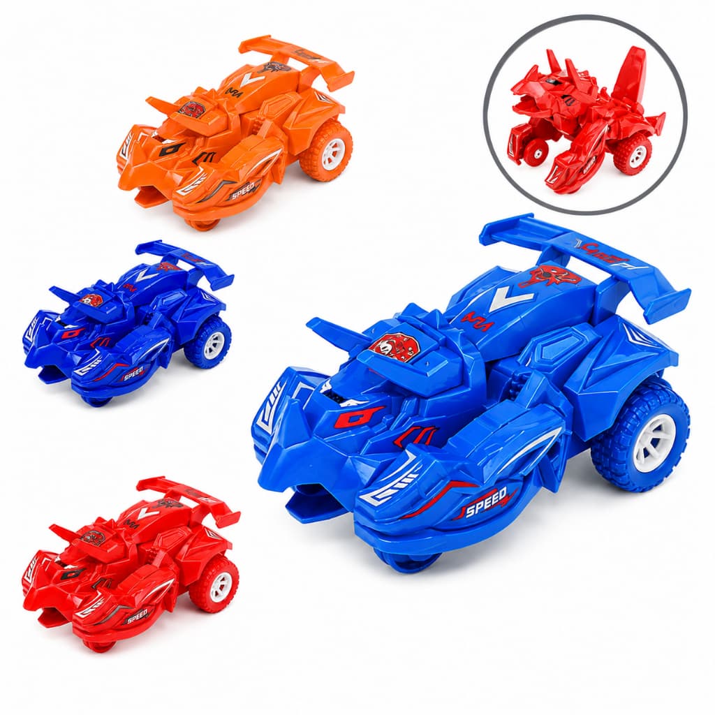 Dino Boots Carro Robô Transformável em Dinossauro | Veículo de Fricção Sem Pilhas| Brinquedo para Crianças