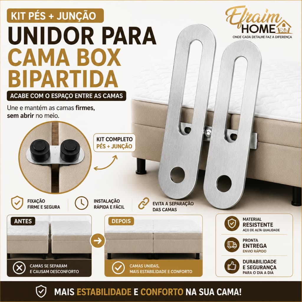 Kit Pé Para Cama Box 12cm Com Junção Reforçada Universal