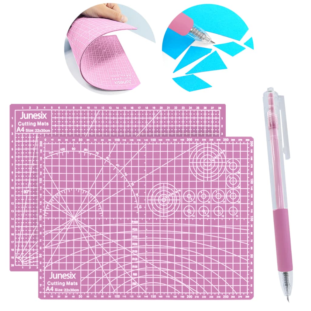 Kit Base De Corte Dupla Face A4 + Caneta Estilete Corta Papel