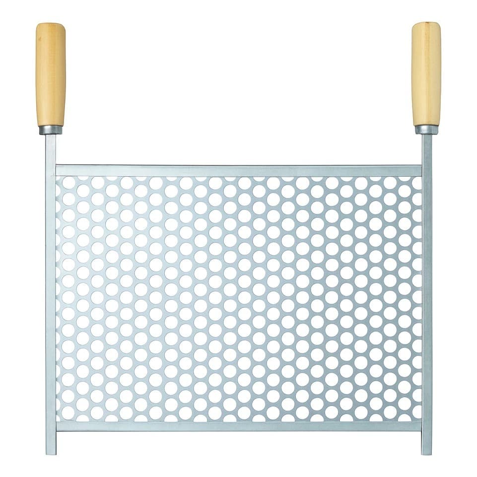 Utensílio Gourmet Grelha Zincada 33x25 Cm Cabo Madeira