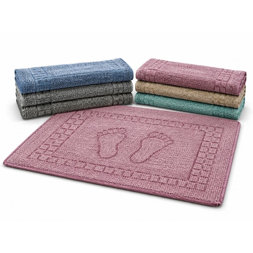 Kit 05 Toalha De Piso Jaquard Pezinho 43x60cm Banheiro