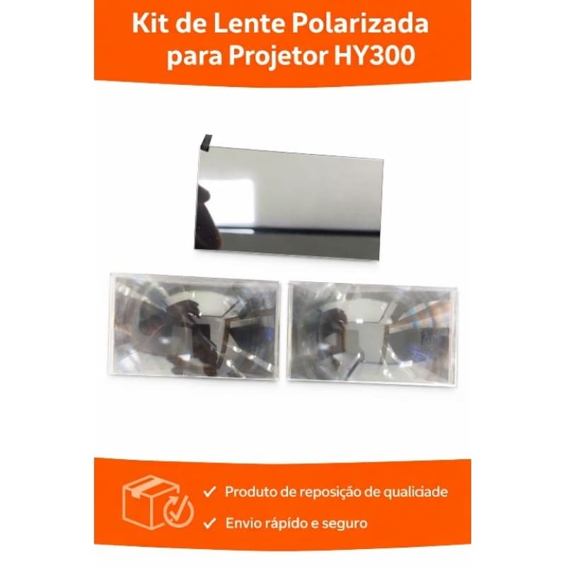 Lente Polarizada para Projetor HY300 | Kit Completo de Reposição