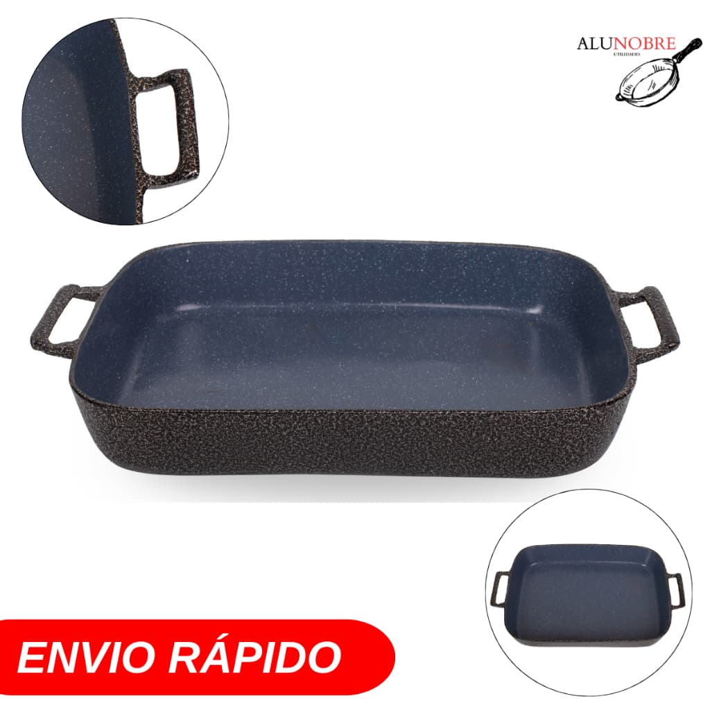Assadeira Alumínio Fundido com Revestimento Ceramica Preta