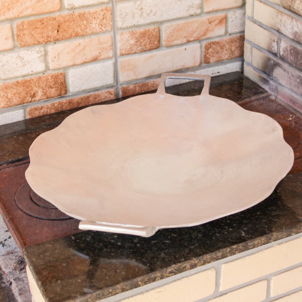 Tacho/Disco 60x50 Cm Em Alumínio Batido Grosso Grande Lenha