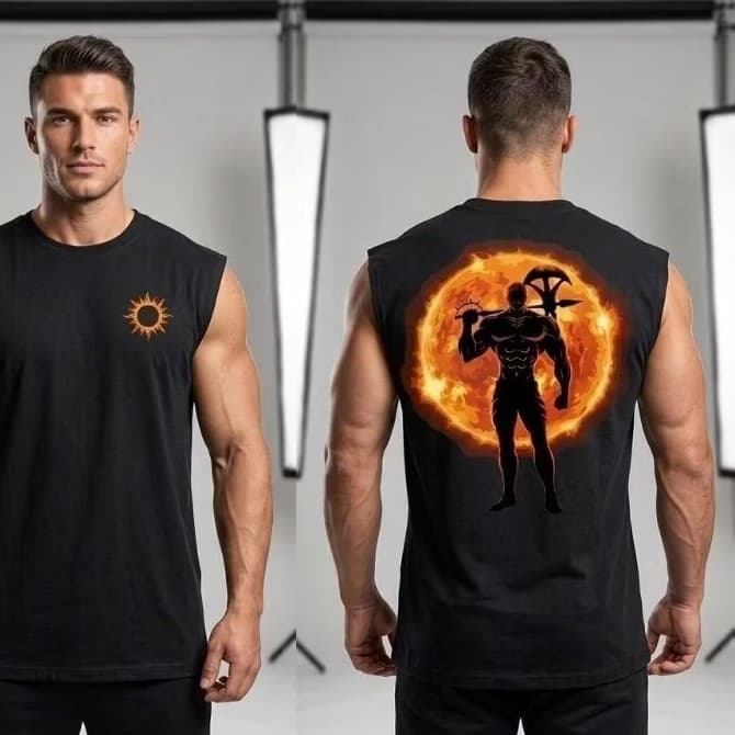 Regata Oversized Masculina Anime Escanor - Leão do Orgulho - Nanatsu No Taizai - 100% Algodão Premium