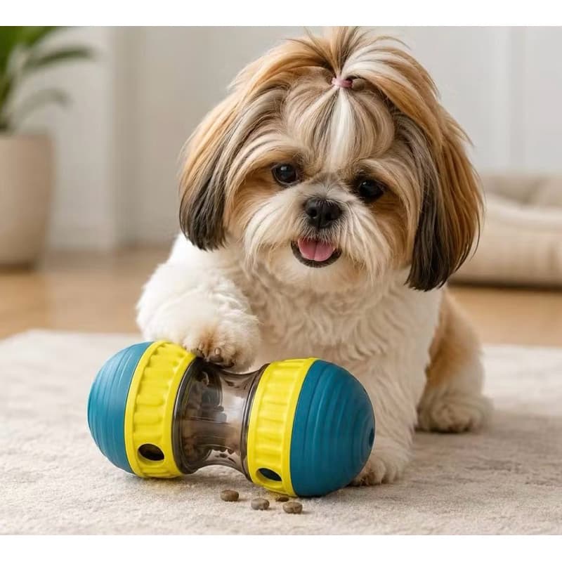 Bola Interativa para Cachorro com Dispenser de Petiscos e Ração | Brinquedo Inteligente Antiestresse