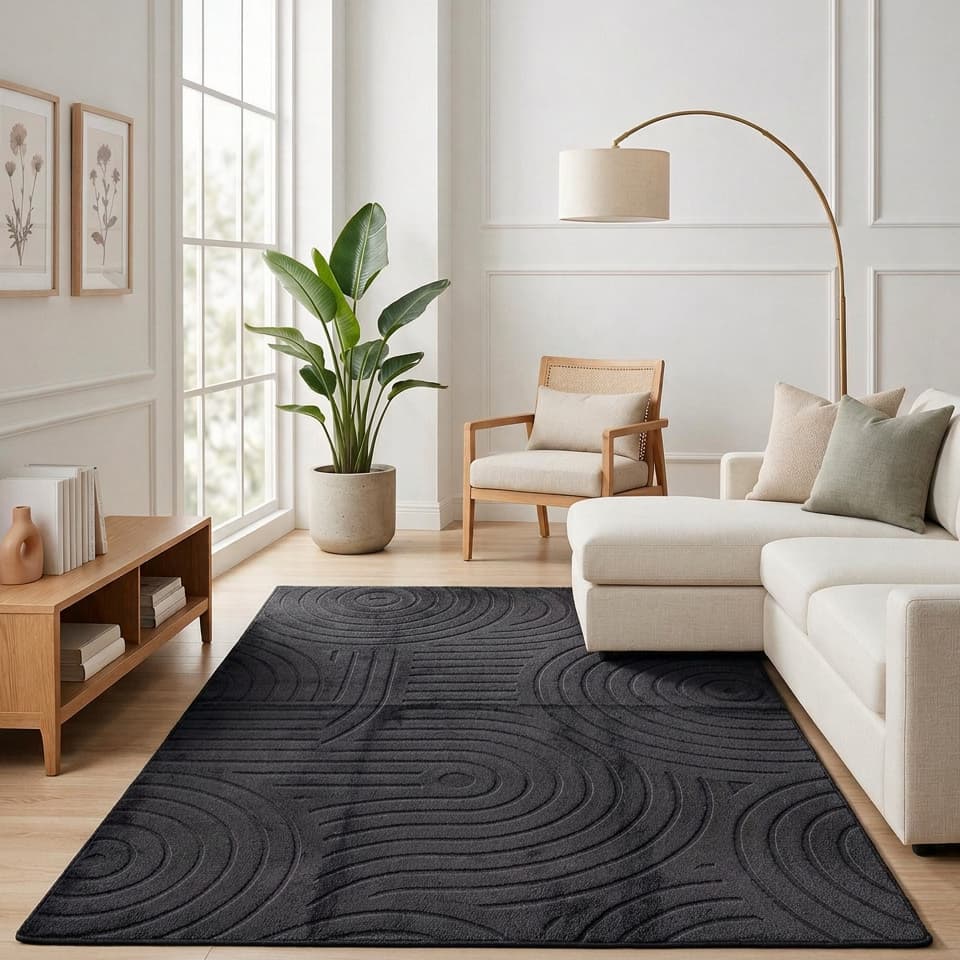 Tapete para Sala e Quarto Roma 2,00x1,40m Retangular Macio Antiderrapante Moderno