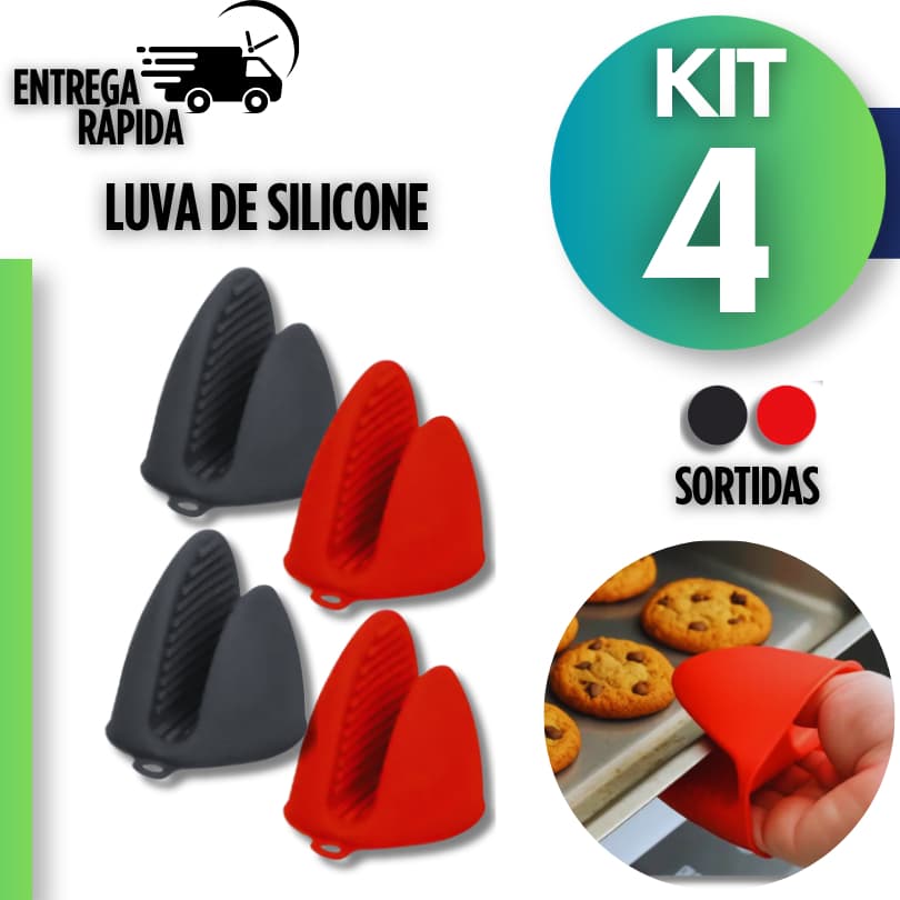 Pegador térmico silicone Para Forno Antiderrapante Alta Temperatura Cozinha Segura Assados e Churrasco Premium