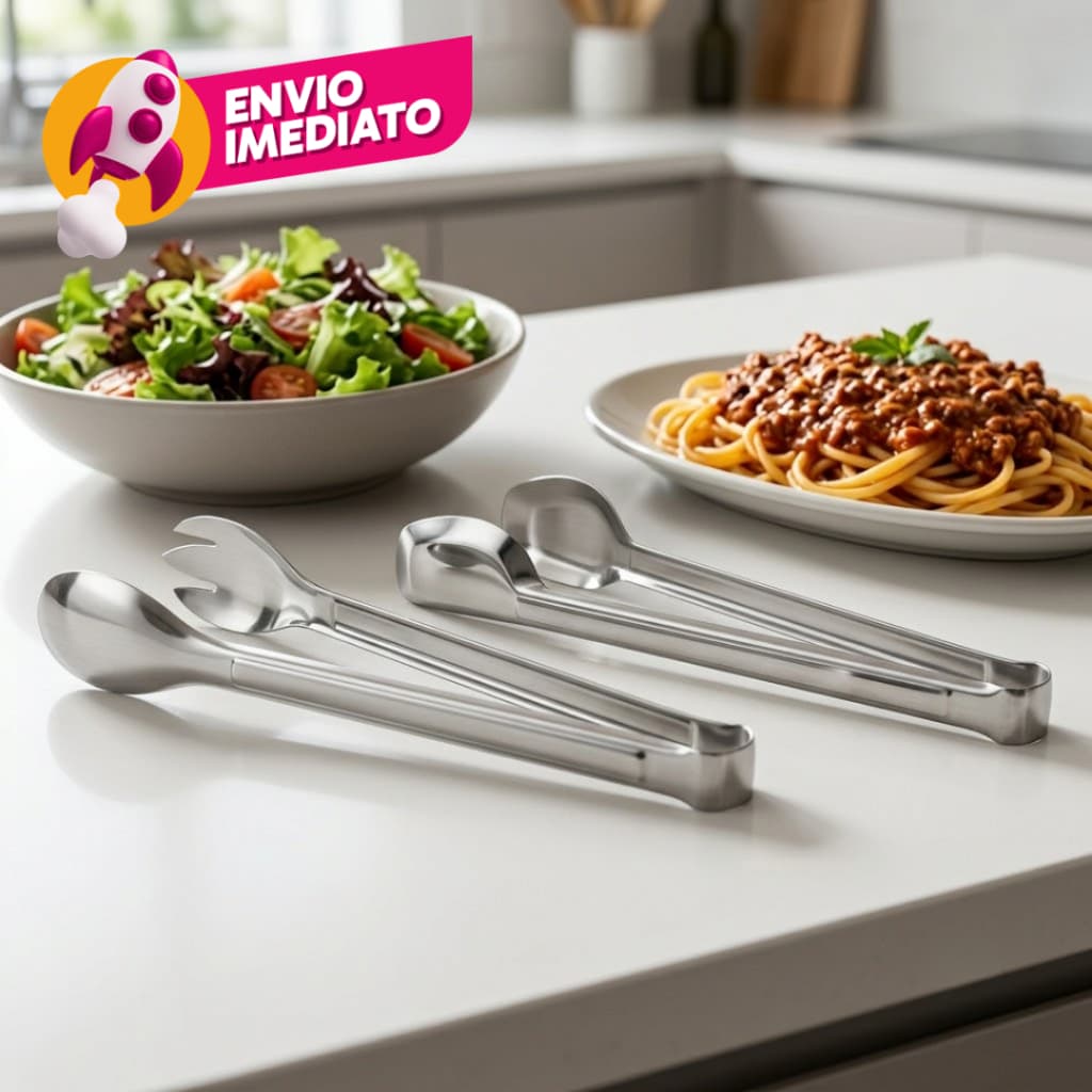 Kit Pegador Salada Pegador Universal Aço Inox Pegador Cozinha Utensílio Culinário Massa Servir Alimentos