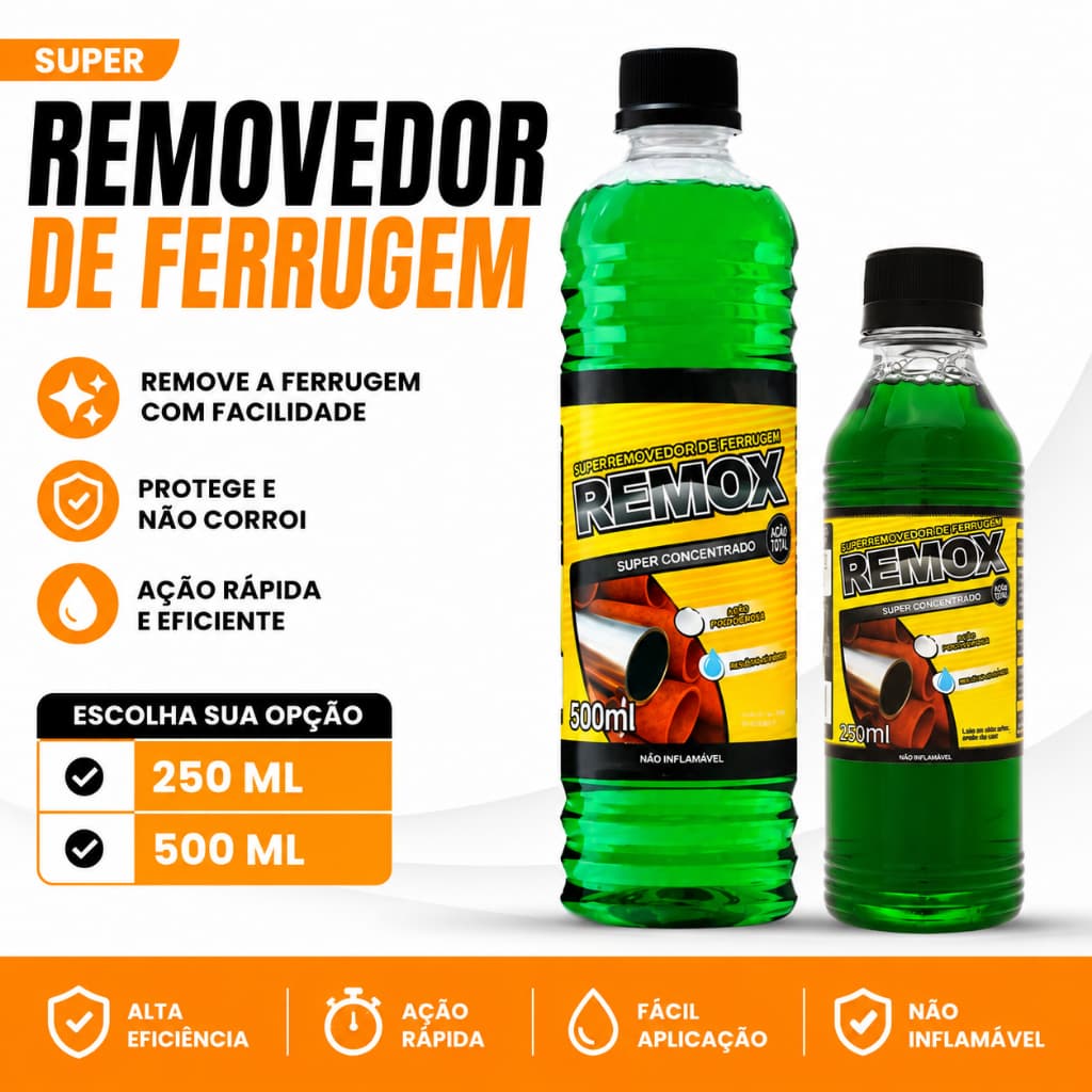 Removedor de ferrugem Remox 250 ml/ 500ml
