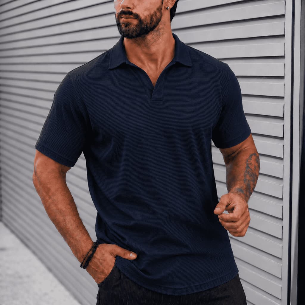 Polo Italiana Camiseta Masculina Texturizada Premium