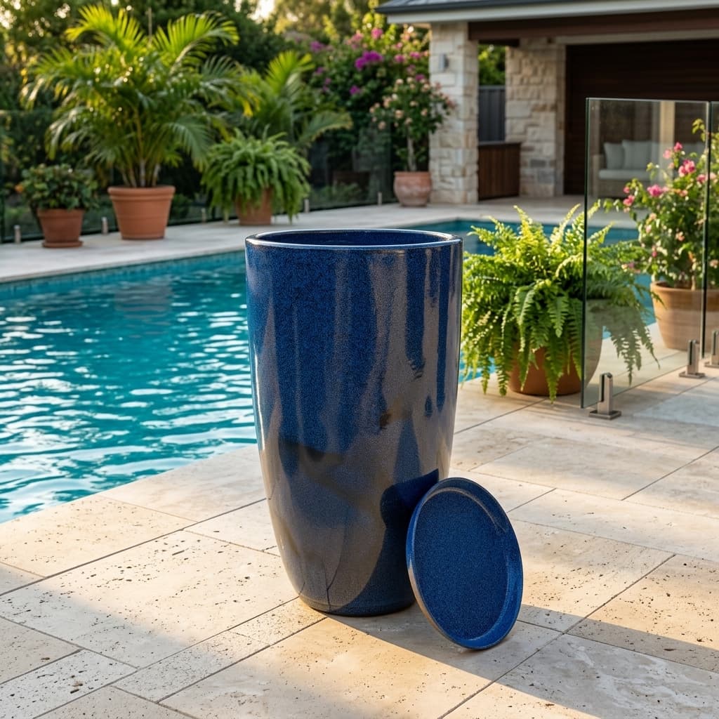 Vaso Grande para planta flor  coluna lisa moderna luxo 54x33x22