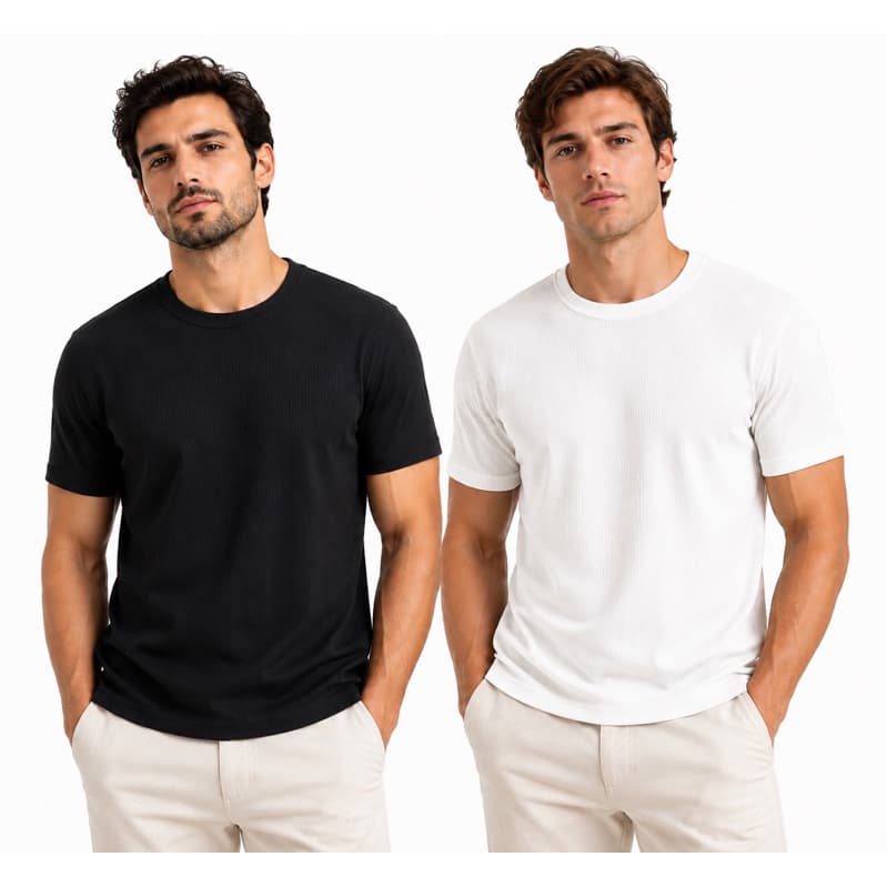 Kit 2 camisas texturizadas premium