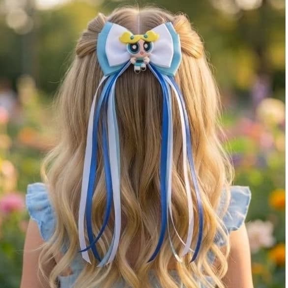 Laço de Cabelo Infantil 8cm e 9cm Temático Personagens | Boutique Menina Escola Festa