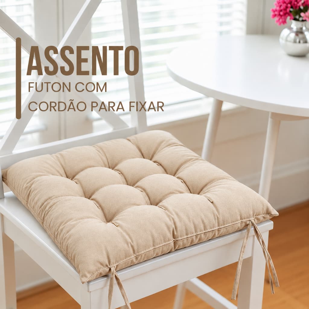 Assento Futon kit com 06 unidades 40x40 cm Oxford Colorido Almofada para cadeira