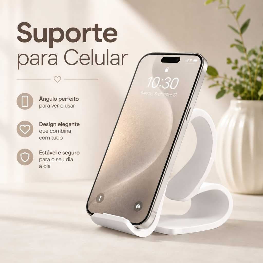 Suporte de Celular Coração – Base Porta Celular para Mesa | Envio Rápido Shopee Express