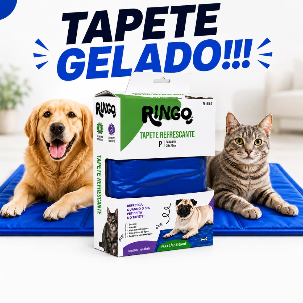Tapete Gelado Pet Cachorro Gato 40x50 50x65cm Refrescante Impermeável Anti Calor Alta Durabilidade