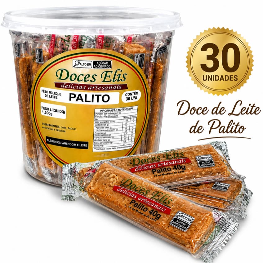 Doces Eliz FONDANT DE LEITE PALITO DOCES ELIS C/30 UNIDADES Artesanal - Doce de Leite Pote