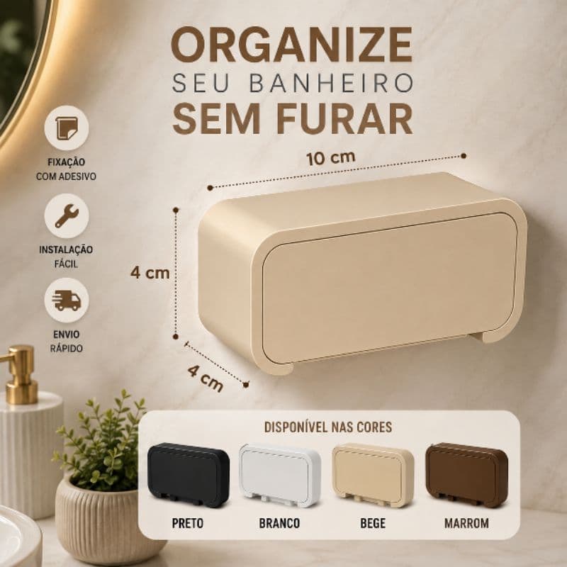 Porta escovas de dente sem furo | suporte para escova de dente | organizador de banheiro