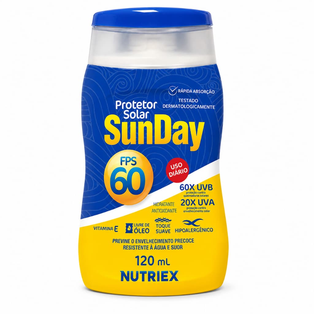 Protetor Solar Sunday Toque Seco Fps 60 120ml Nutriex