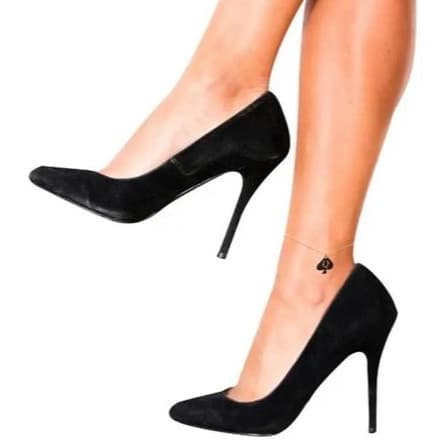 Tornozeleira Dama Rainha Espadas Hotwife Cuckold Comprimento 27 Cm Diâmetro 135 Cm