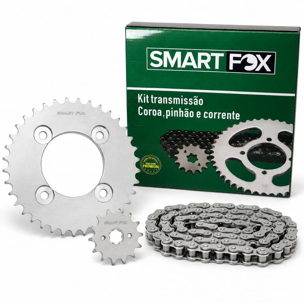Kit Relação Transmissão Moto Honda Pop 110i Anos 2016 a 2024 Smart Fox