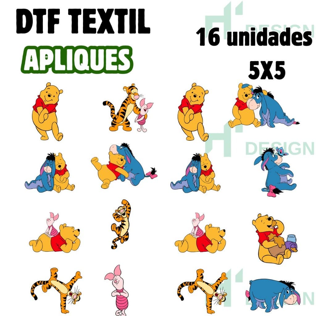 Apliques Termocolantes DTF Textil Apliques Prontos 5x5 Para Tecidos Envio Rapido Modelo REF:135