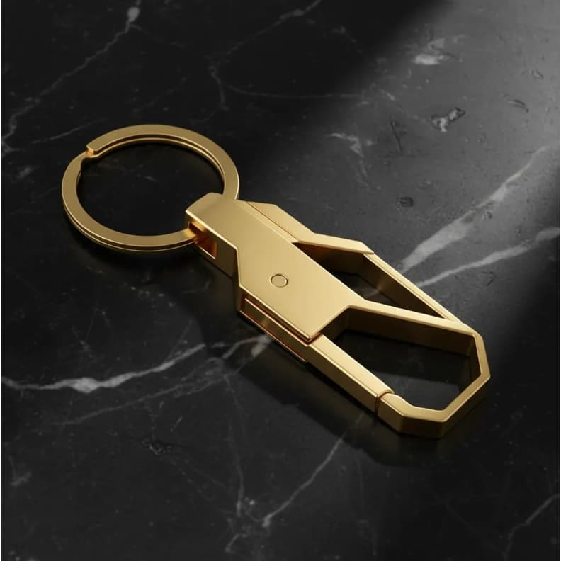 Chaveiro Luxo Dourado De Metal Tipo Mosquetão