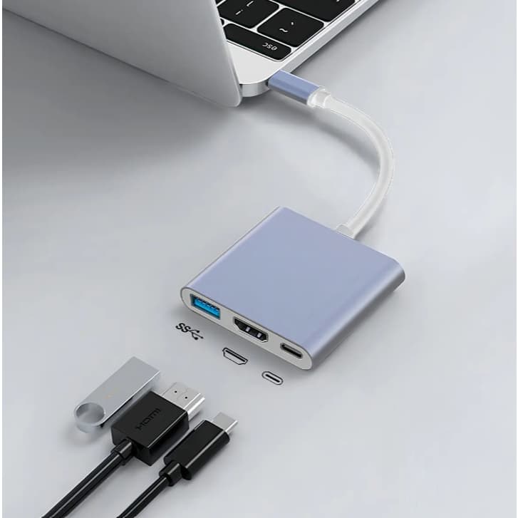 Adaptador HUB USB-C Tomate MTC-7106 HDMI 4K USB 3.0 PD 100W