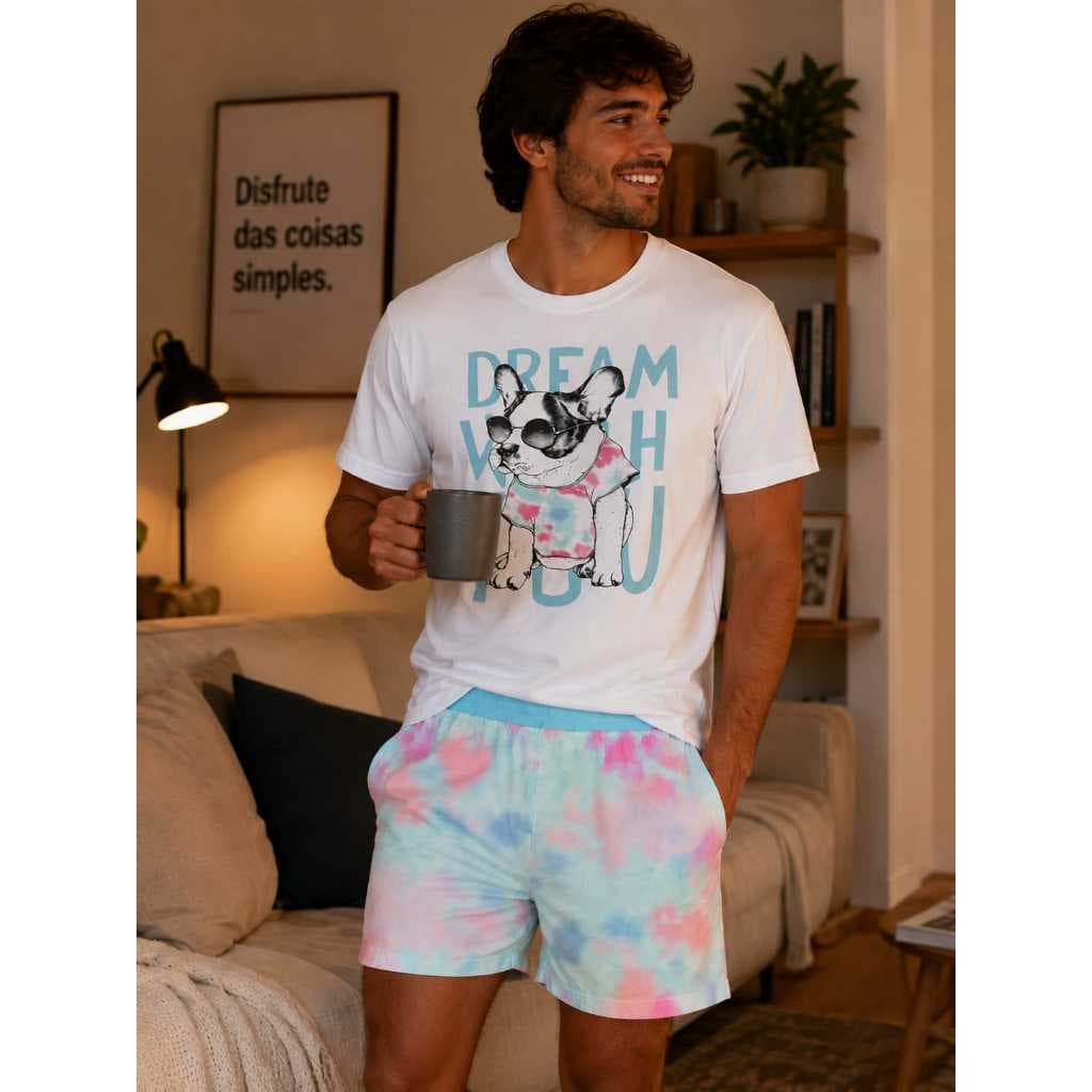 PIJAMA MASCULINO SHORTS E CAMISETA