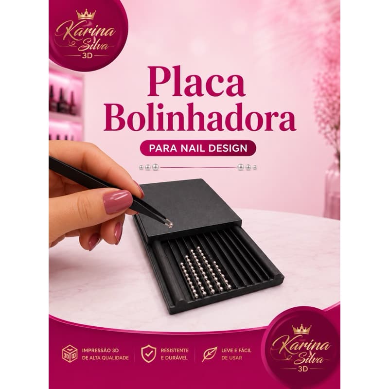 Placa Bolinhadora 3D para Nail Design | Organizador de Bolinhas para Decoração de Unhas Tamanho 3m 2.5m 5m 2m 1.5m 1.3m