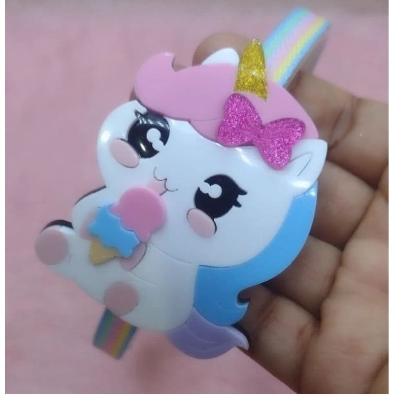Tiara Unicórnio infantil / aplique acrílico de ótima qualidade