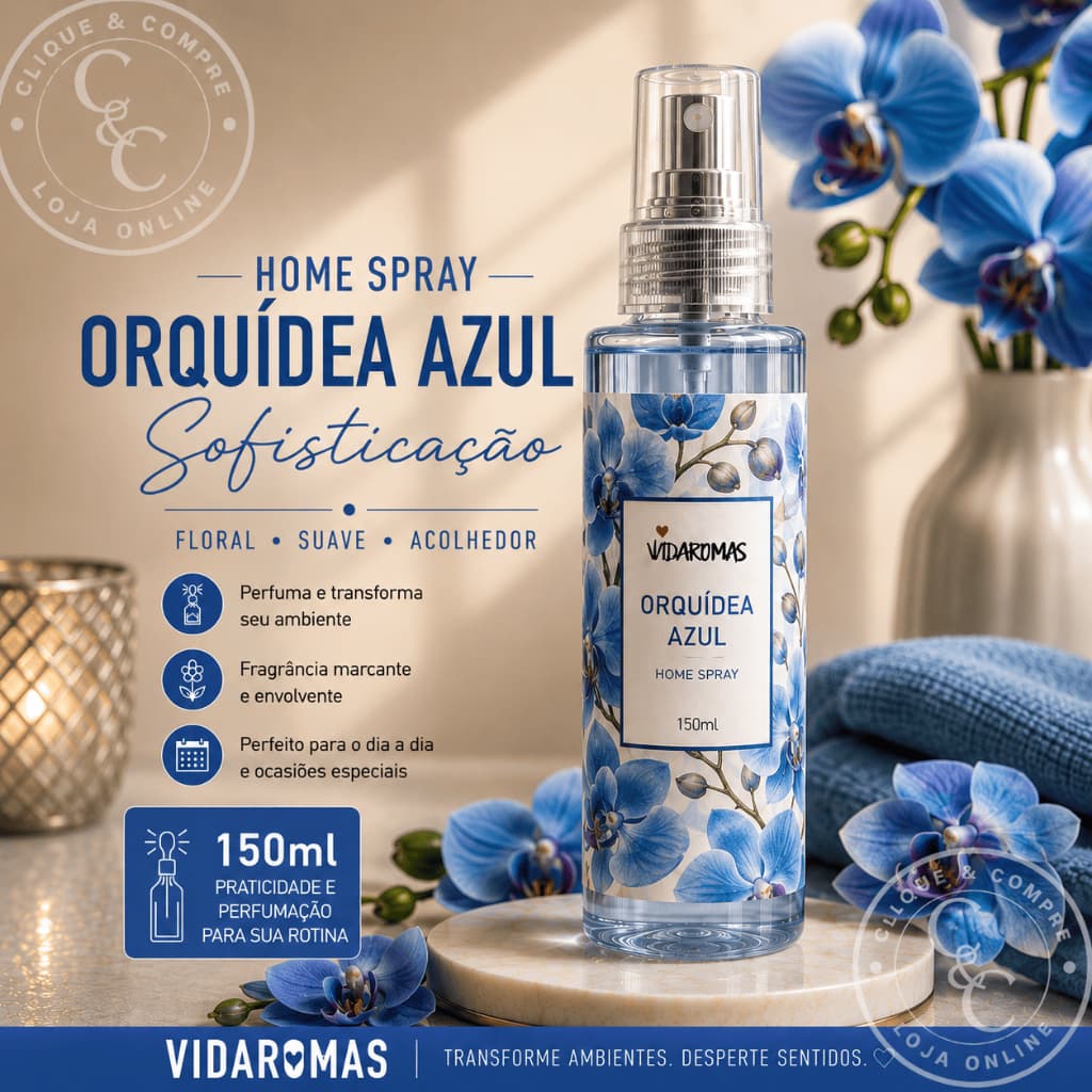 Aromatizador de Ambientes Home Spray Vidaromas / 24 Opções de Perfumes para você