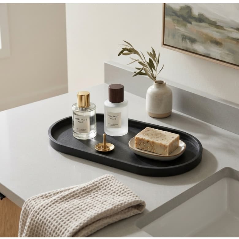 Bandeja Organizadora Oval Para Mesa Escritório Banheiro Lavabo Bandeja Organizadora