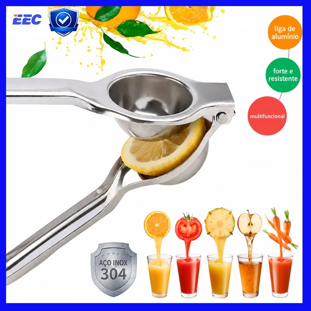 Espremedor de Limão Multifuncional Aço Inox 304 Manual Espremedor de Frutas Laranja Suco Utensílio de Cozinha